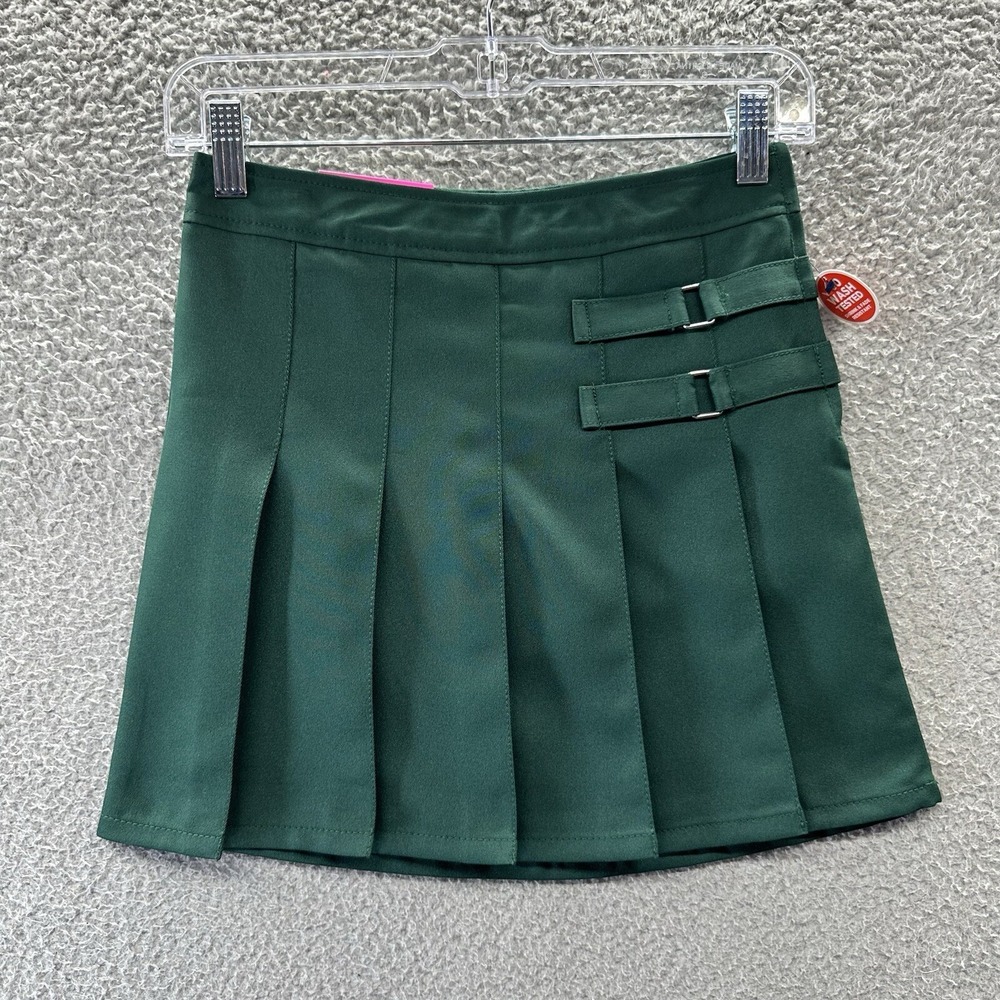 French Toast Skort Girls Size 7 Green Pleated Adjustable Waist Scooter Skort